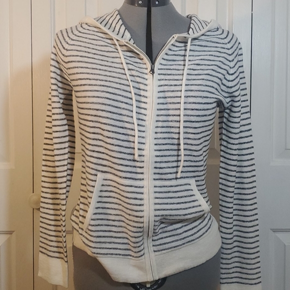 Pure Amici Tops - PURE AMICI Gray & Cream Cashmere Hoodie Size S